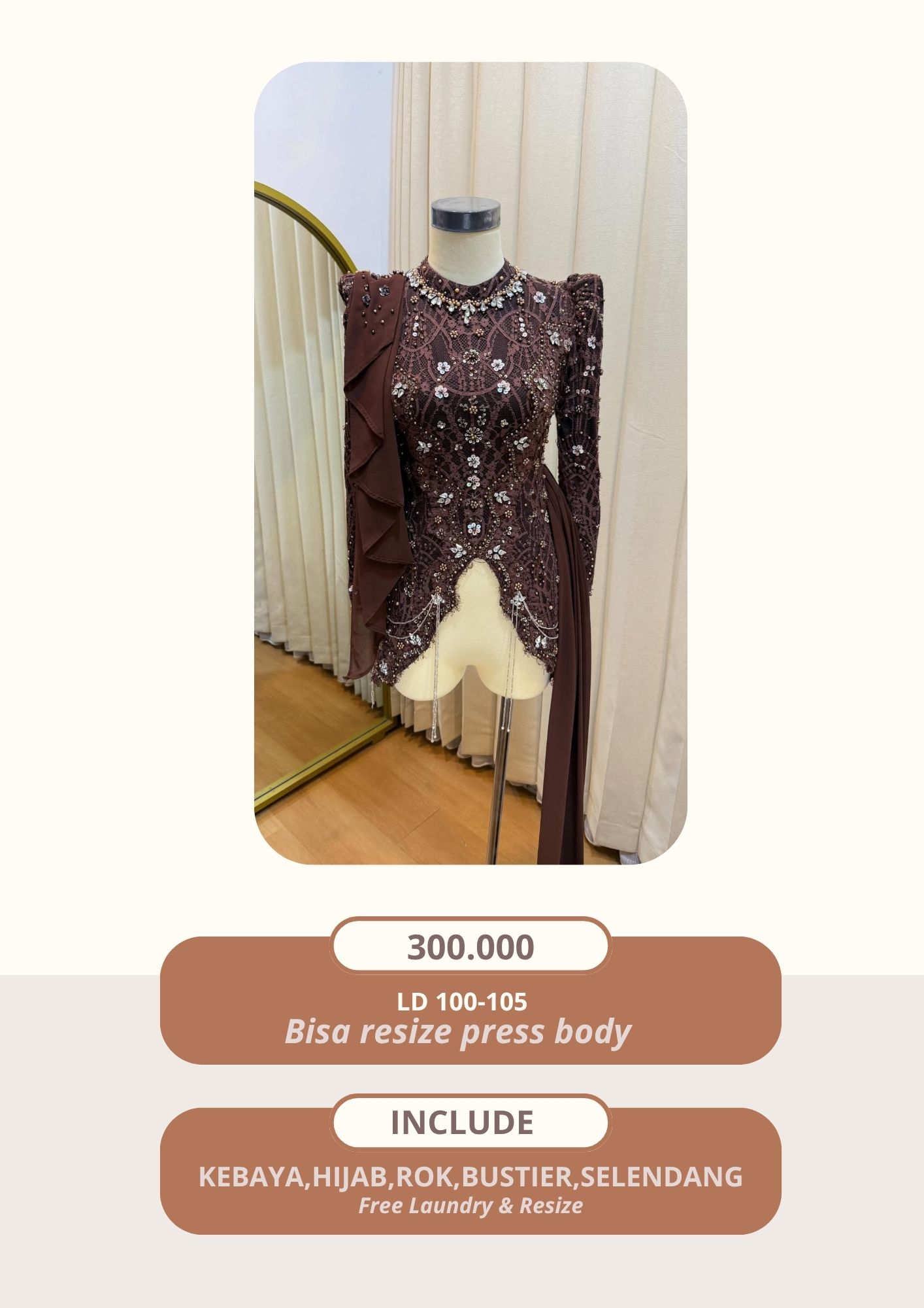Kebaya serena mahogany