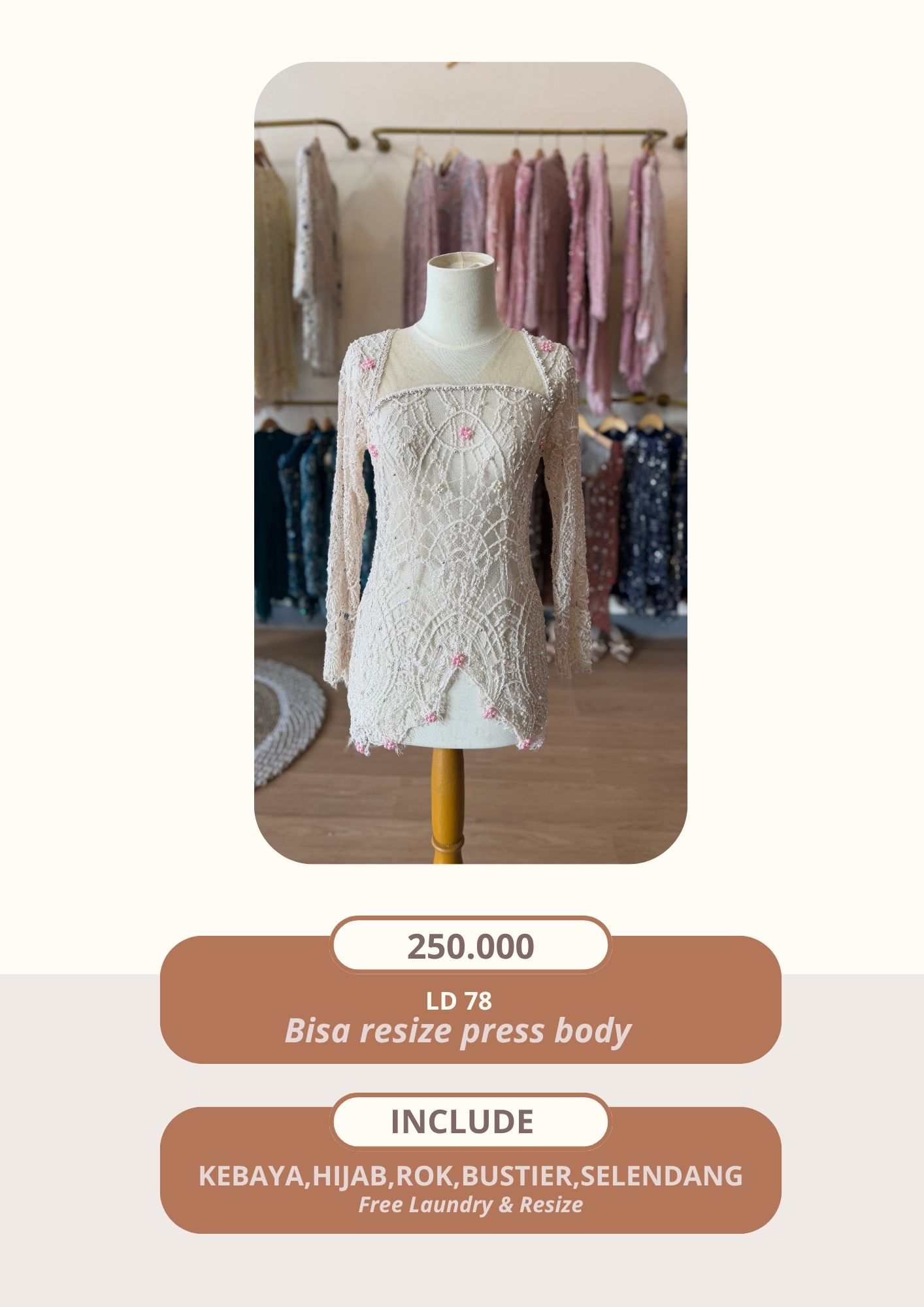 Kebaya Vanya Ivory Non Hijab