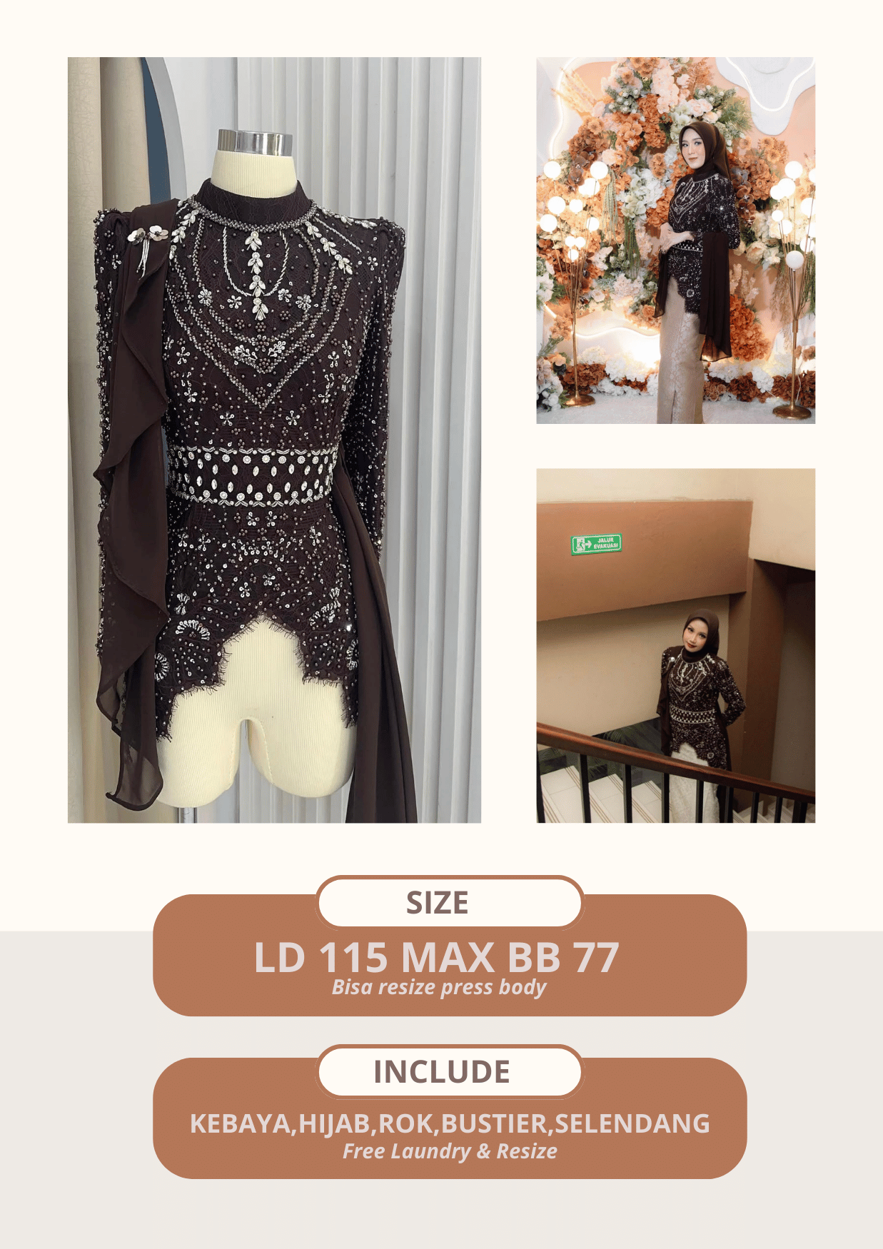 Kebaya Astika Brown